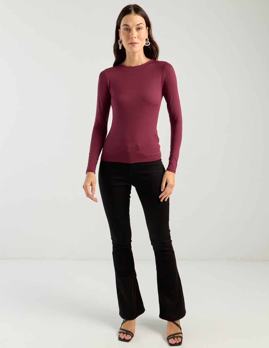 Top cuello redondo