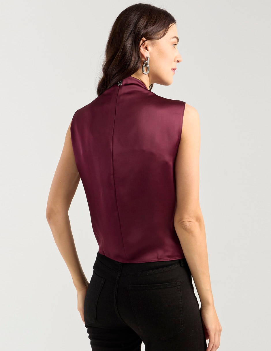 Top cuello drapeado