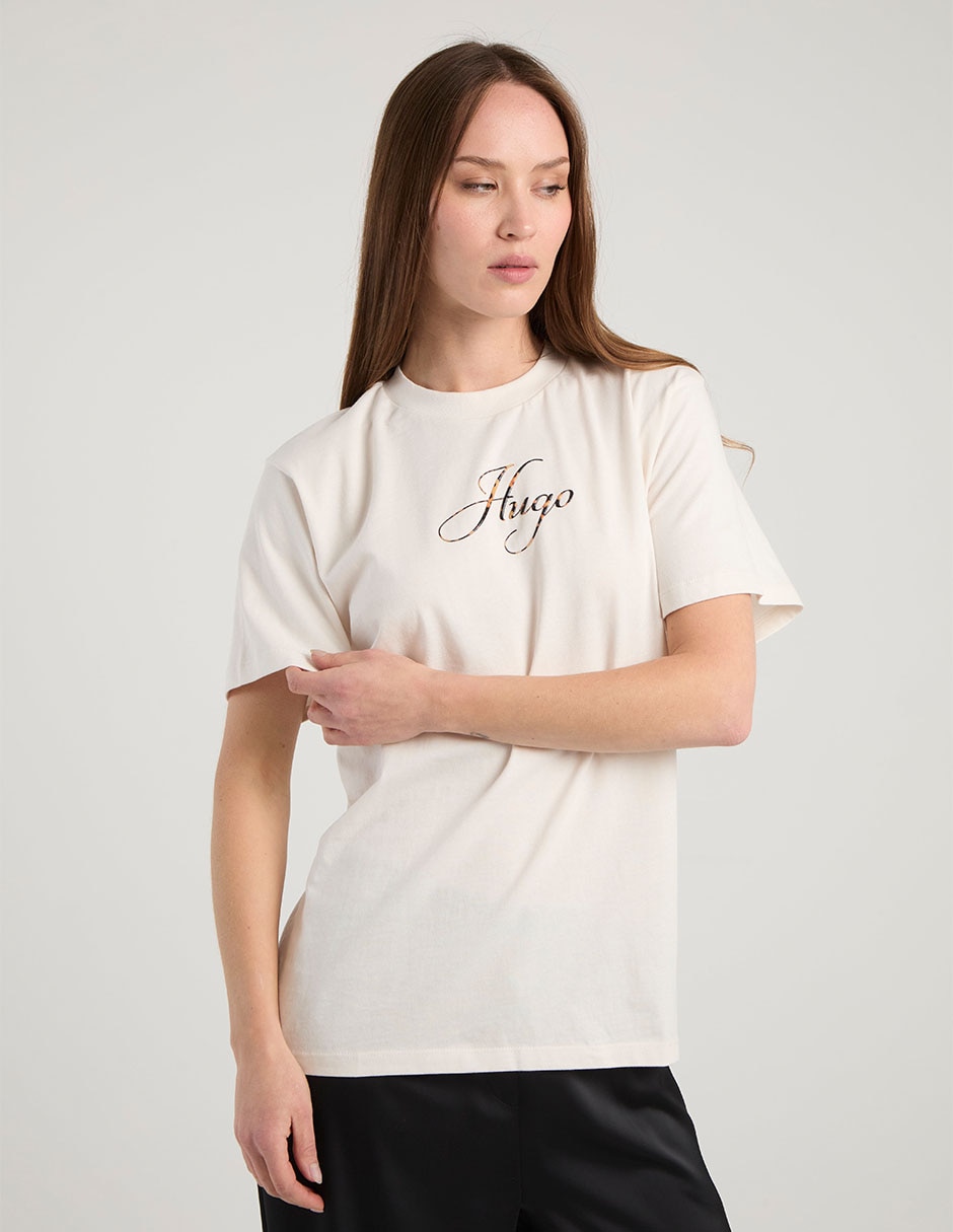 Playera manga corta cuello redondo mujer