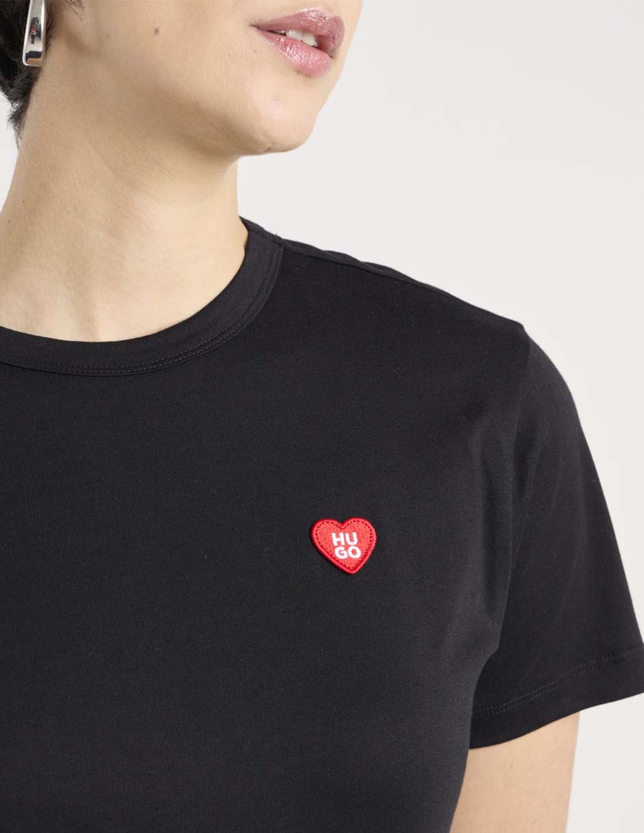 Playera manga corta Hugo cuello redondo para mujer