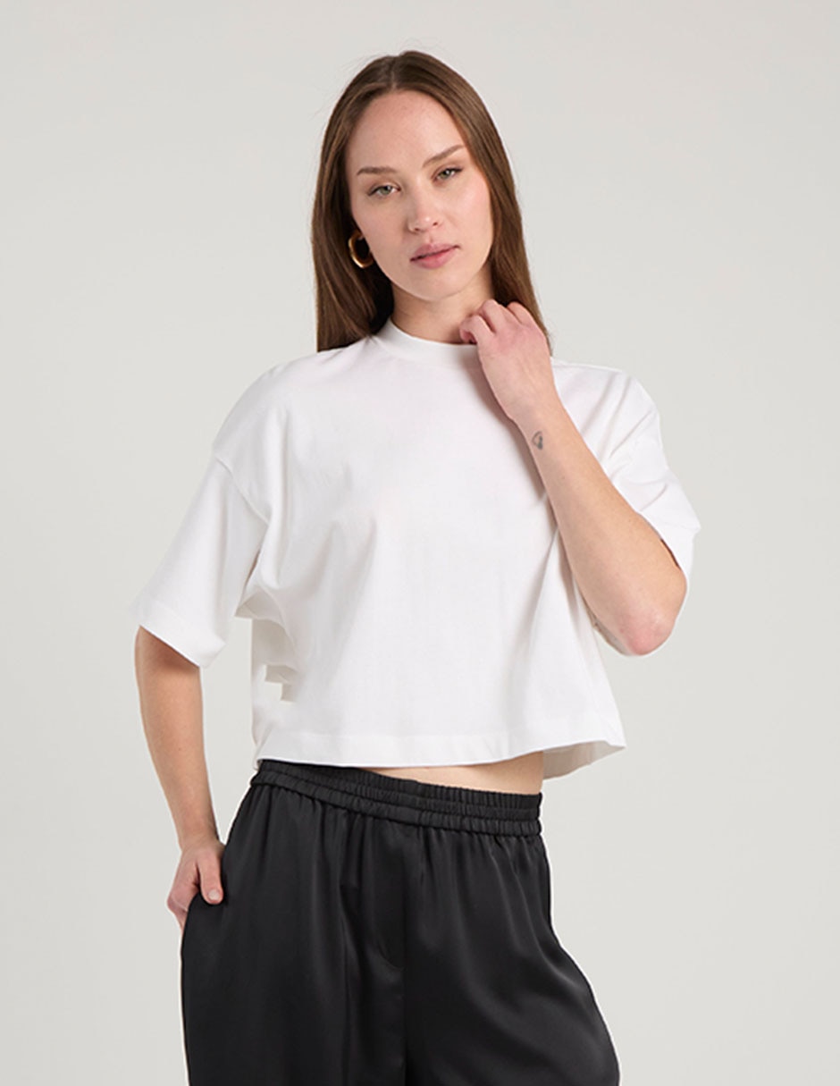 Playera manga corta cuello redondo mujer 5