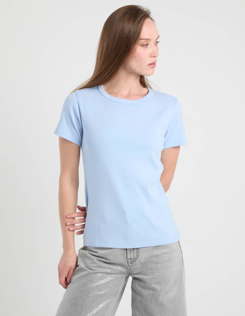Playera manga corta cuello redondo para mujer