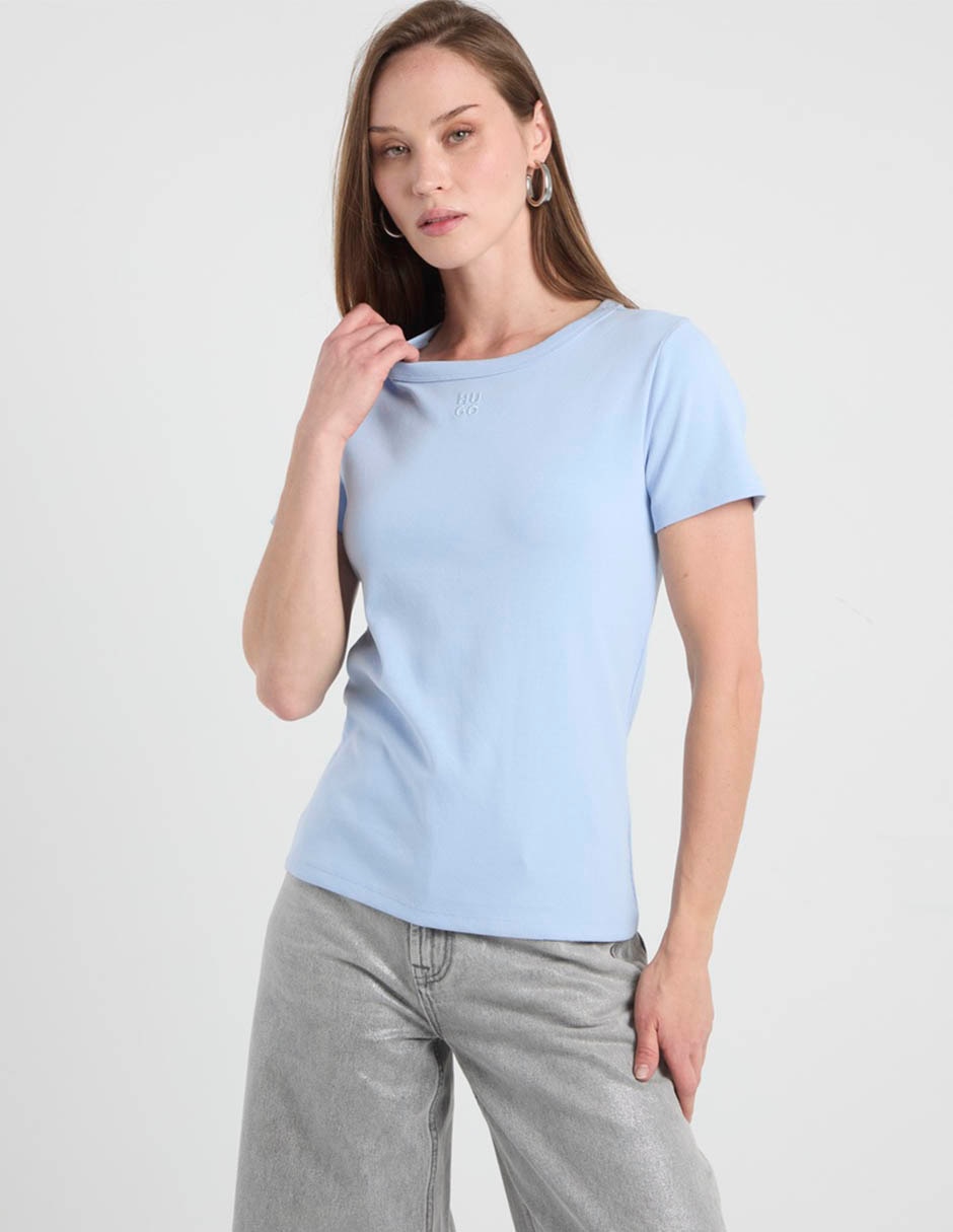 Playera manga corta hugo cuello redondo para mujer