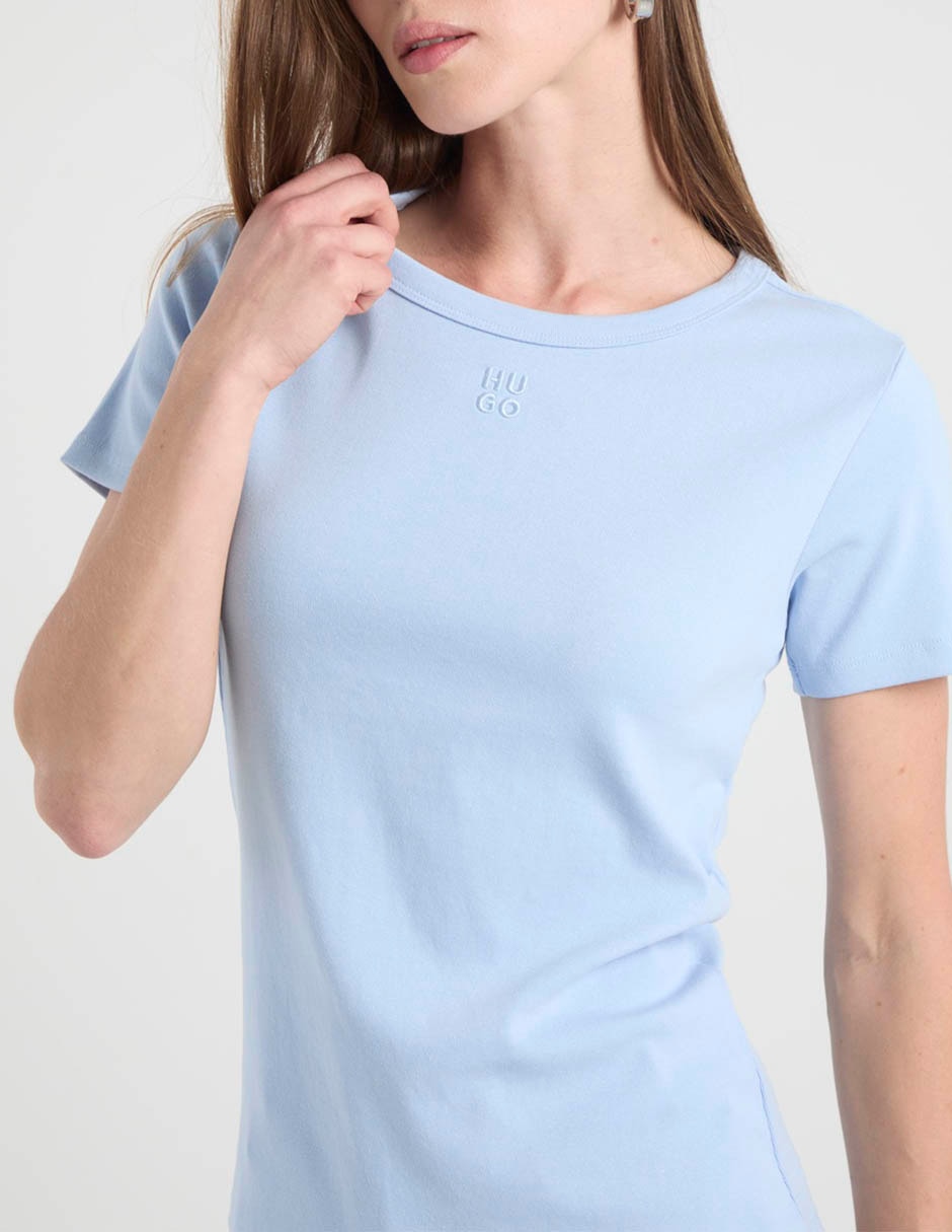 Playera manga corta hugo cuello redondo para mujer