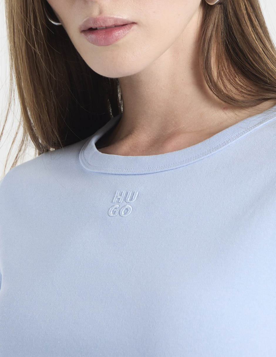 Playera manga corta hugo cuello redondo para mujer