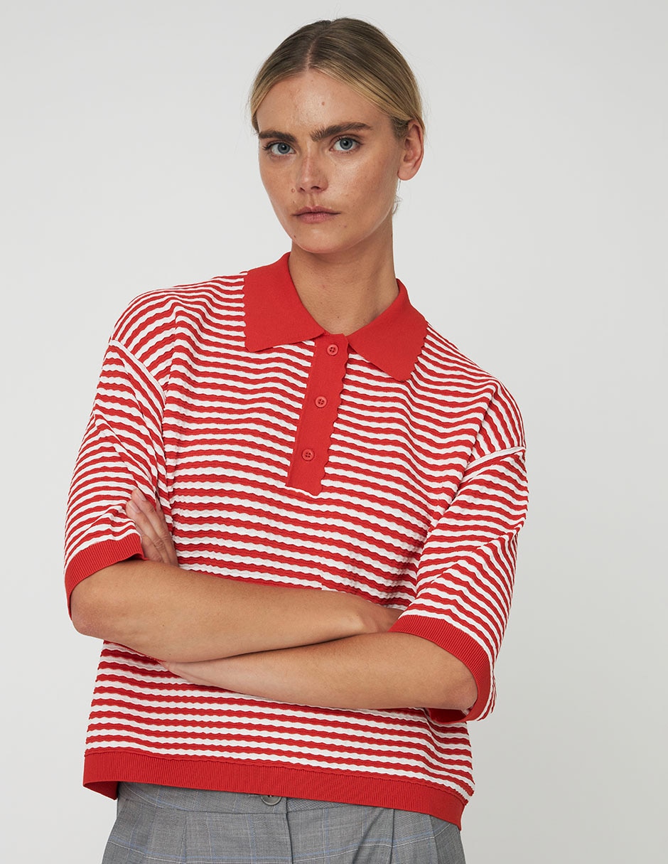 Playera tipo polo para mujer
