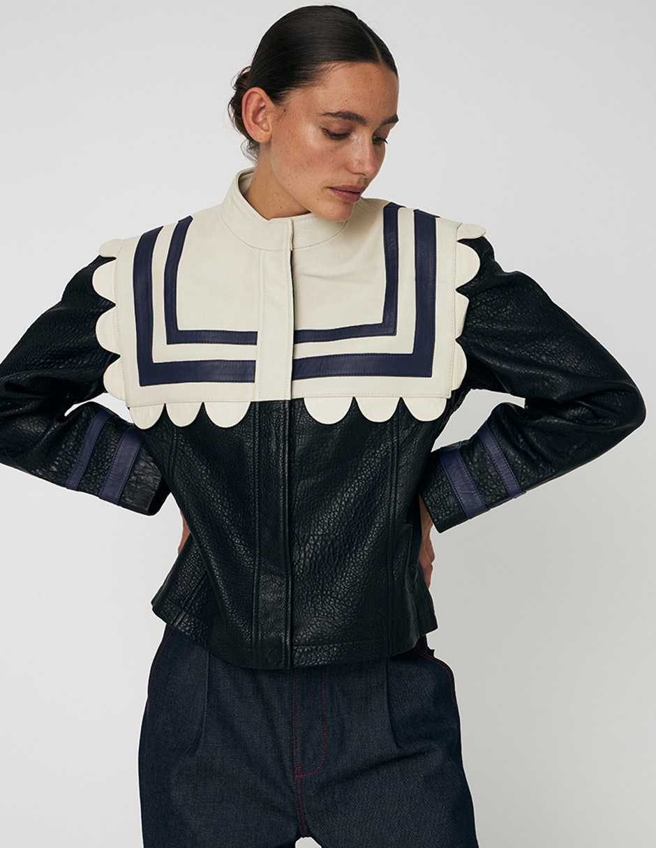 Chamarra bomber de piel para mujer Chamarra bomber de piel para mujer