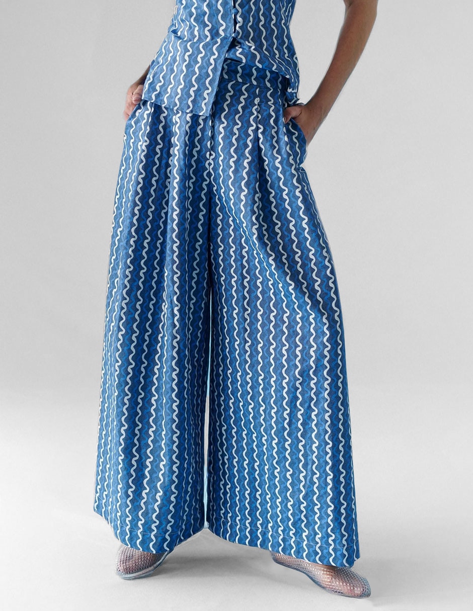 Pantalón relaxed palazzo para mujer
