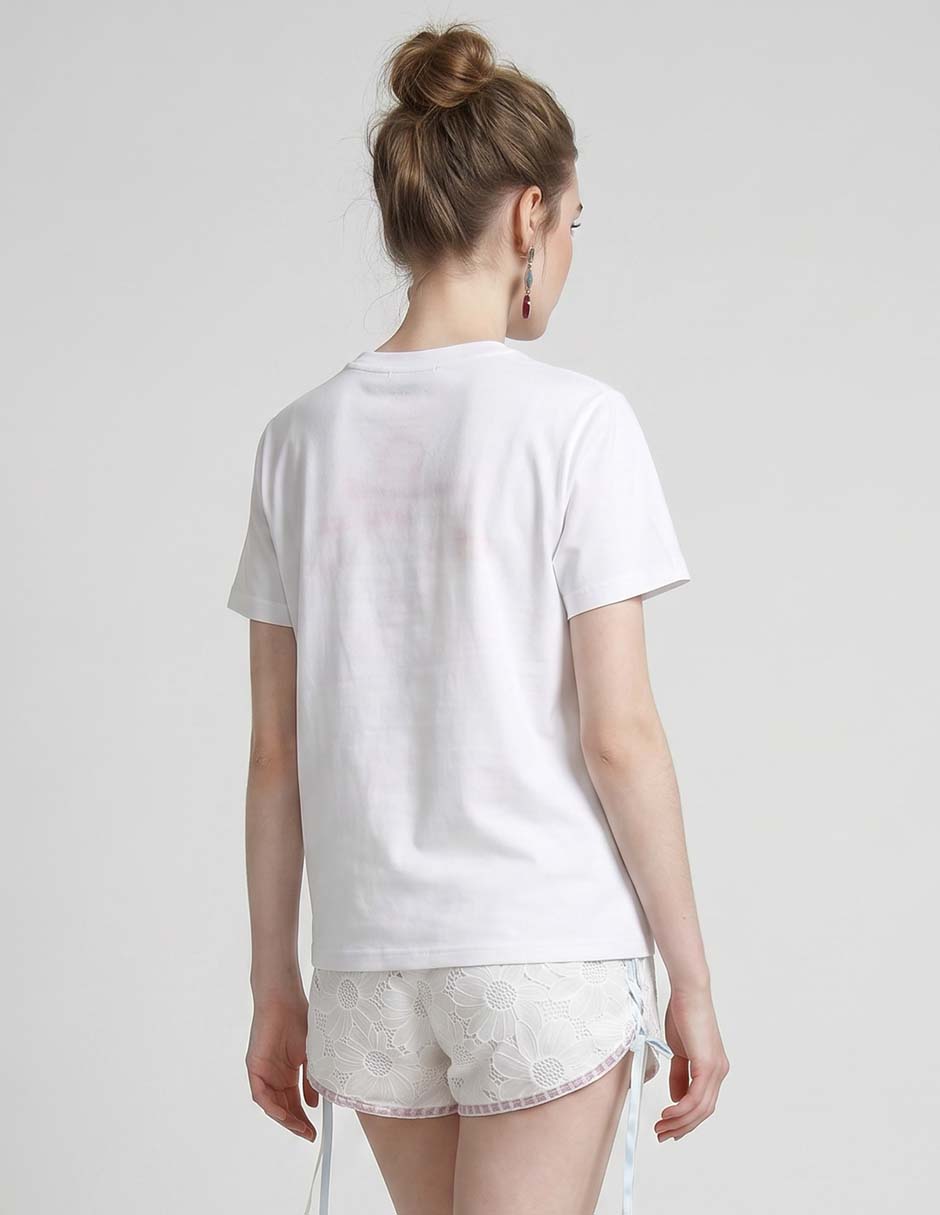 Playera manga corta cuello redondo para mujer 2