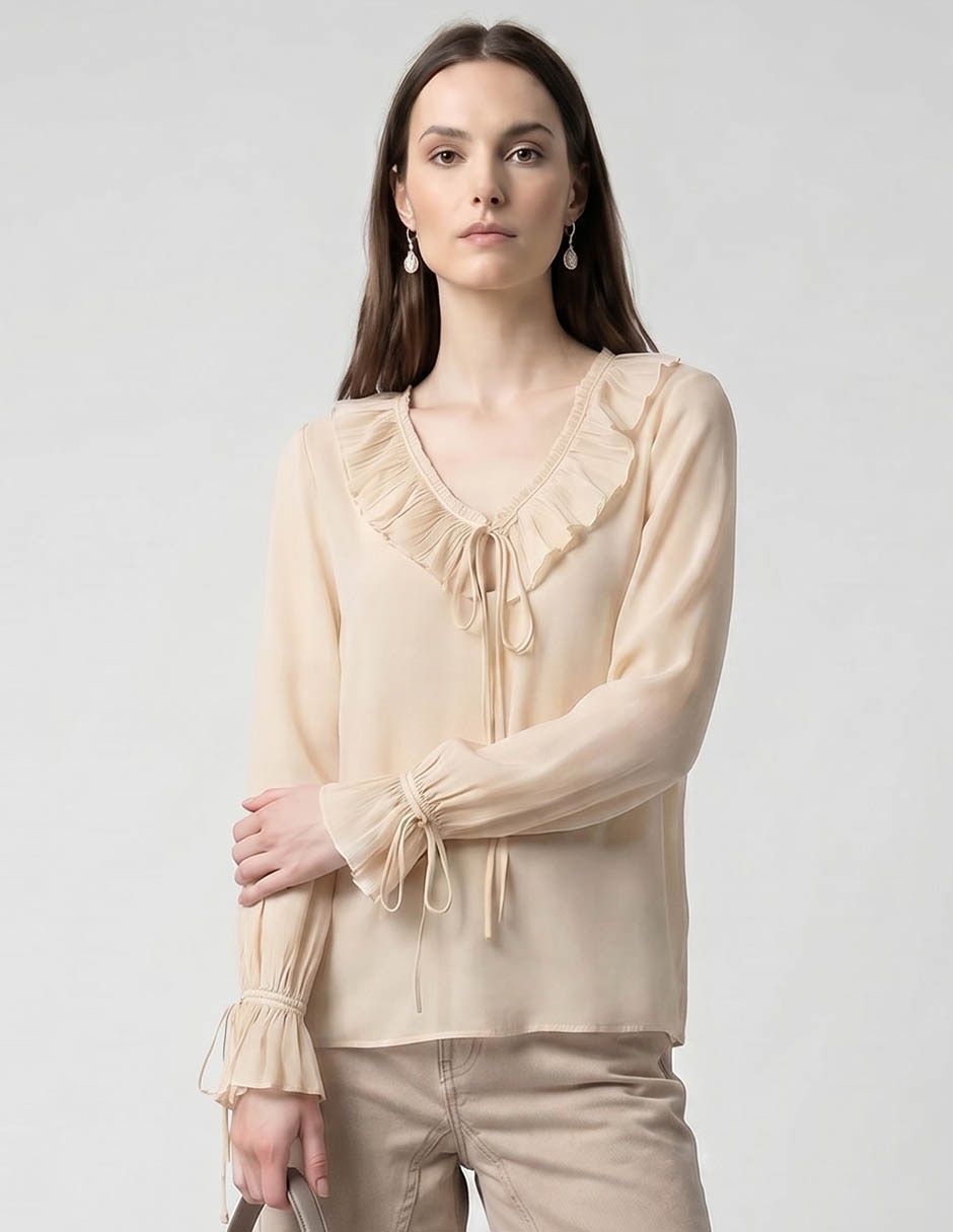 Blusa manga larga para mujer