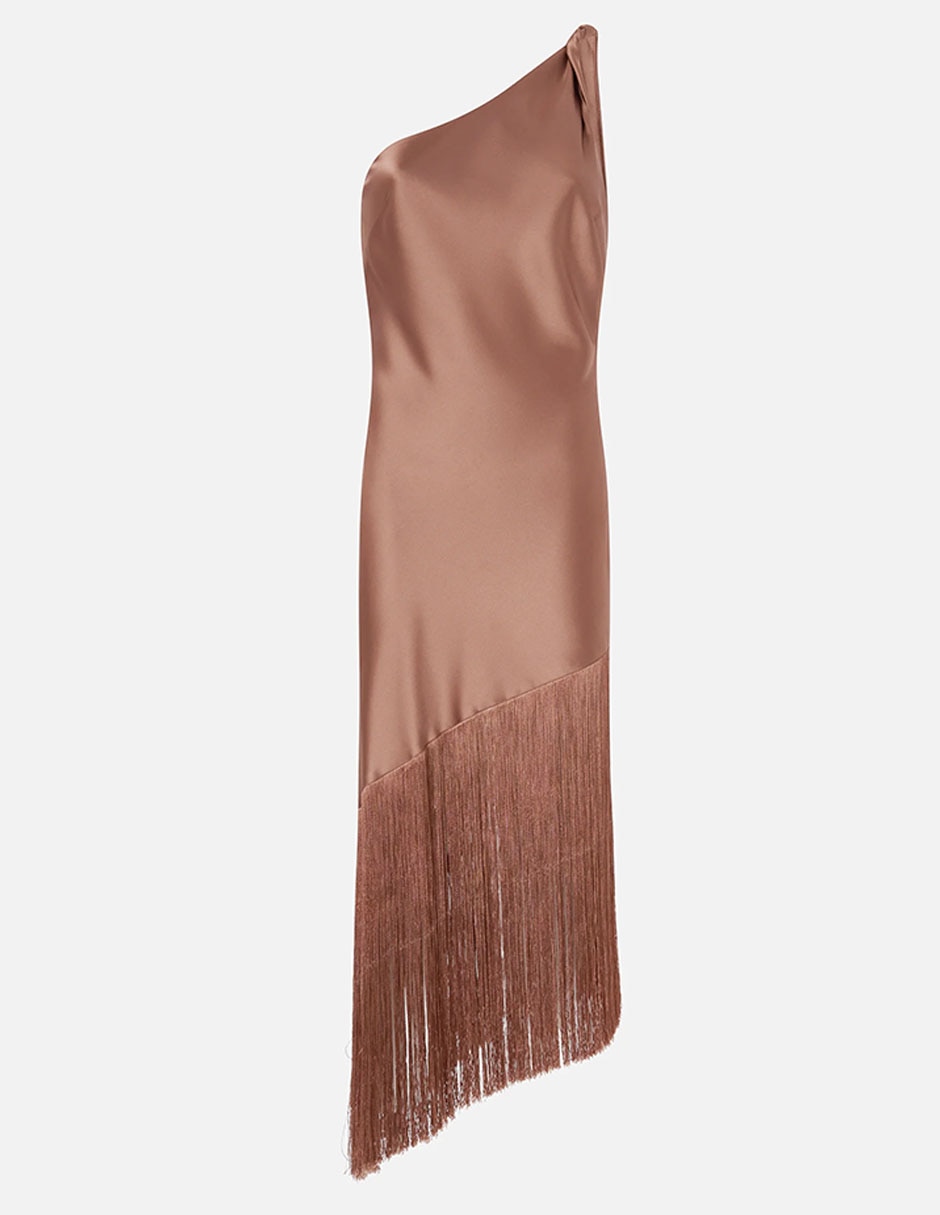 Vestido crop fiesta Pinko escote asimétrico