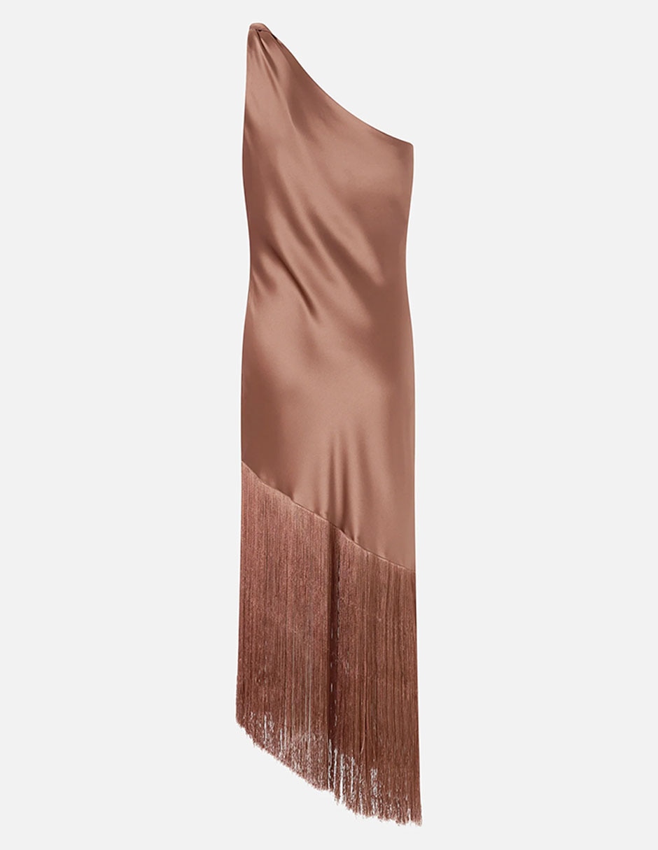 Vestido crop fiesta Pinko escote asimétrico