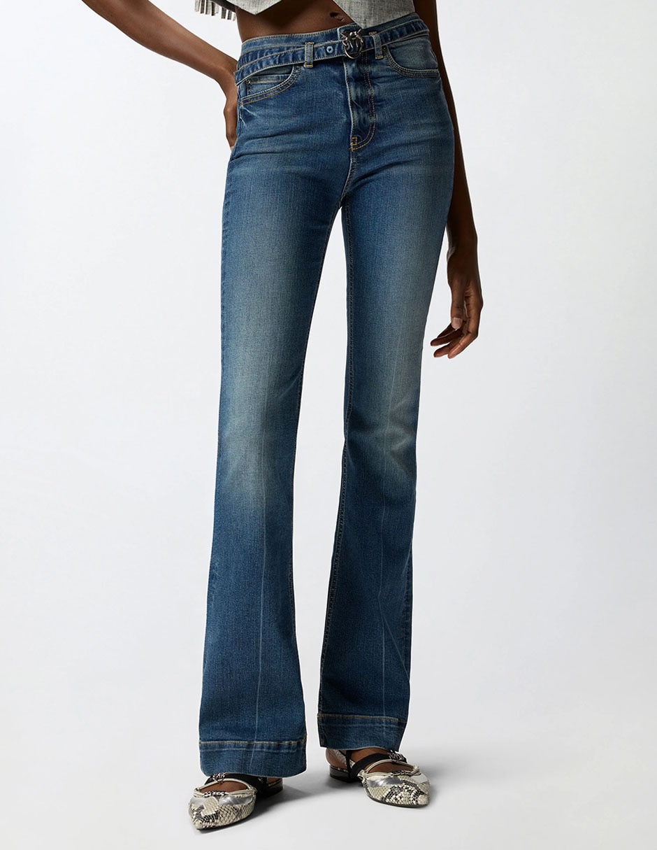 Jeans coulotte flare para mujer Jeans coulotte flare para mujer