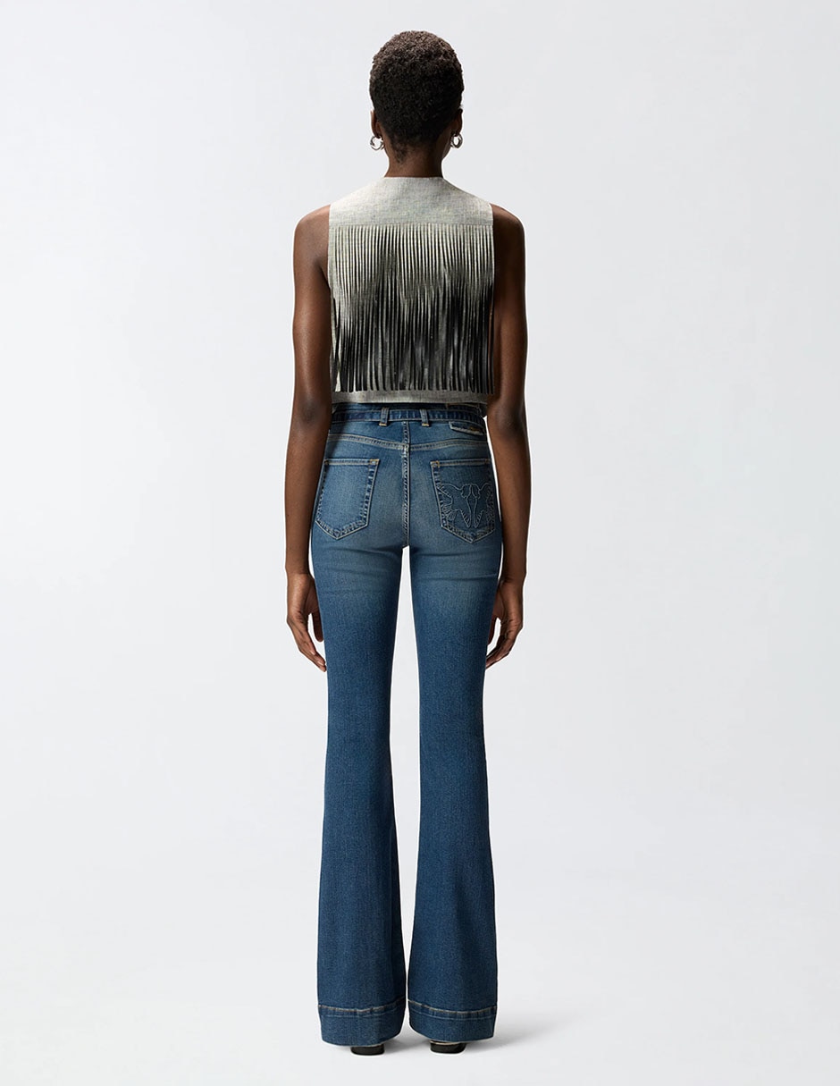 Jeans coulotte flare para mujer 5