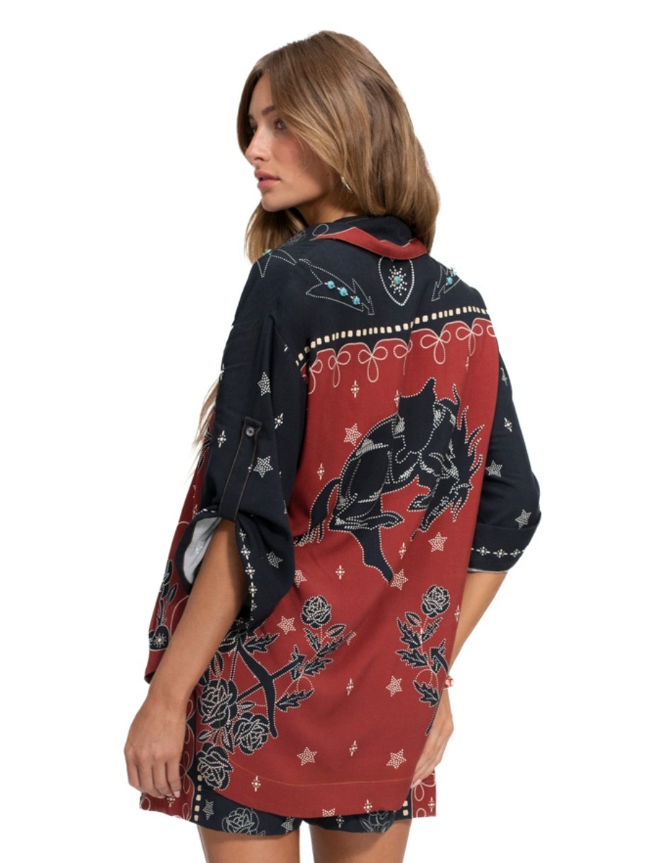 Blusa Agua Bendita manga 3/4 para mujer