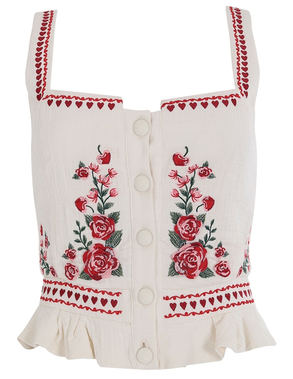 Blusa Agua Bendita sin manga para mujer