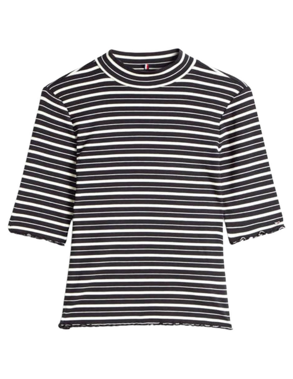 Playera manga al codo cuello redondo mujer 5
