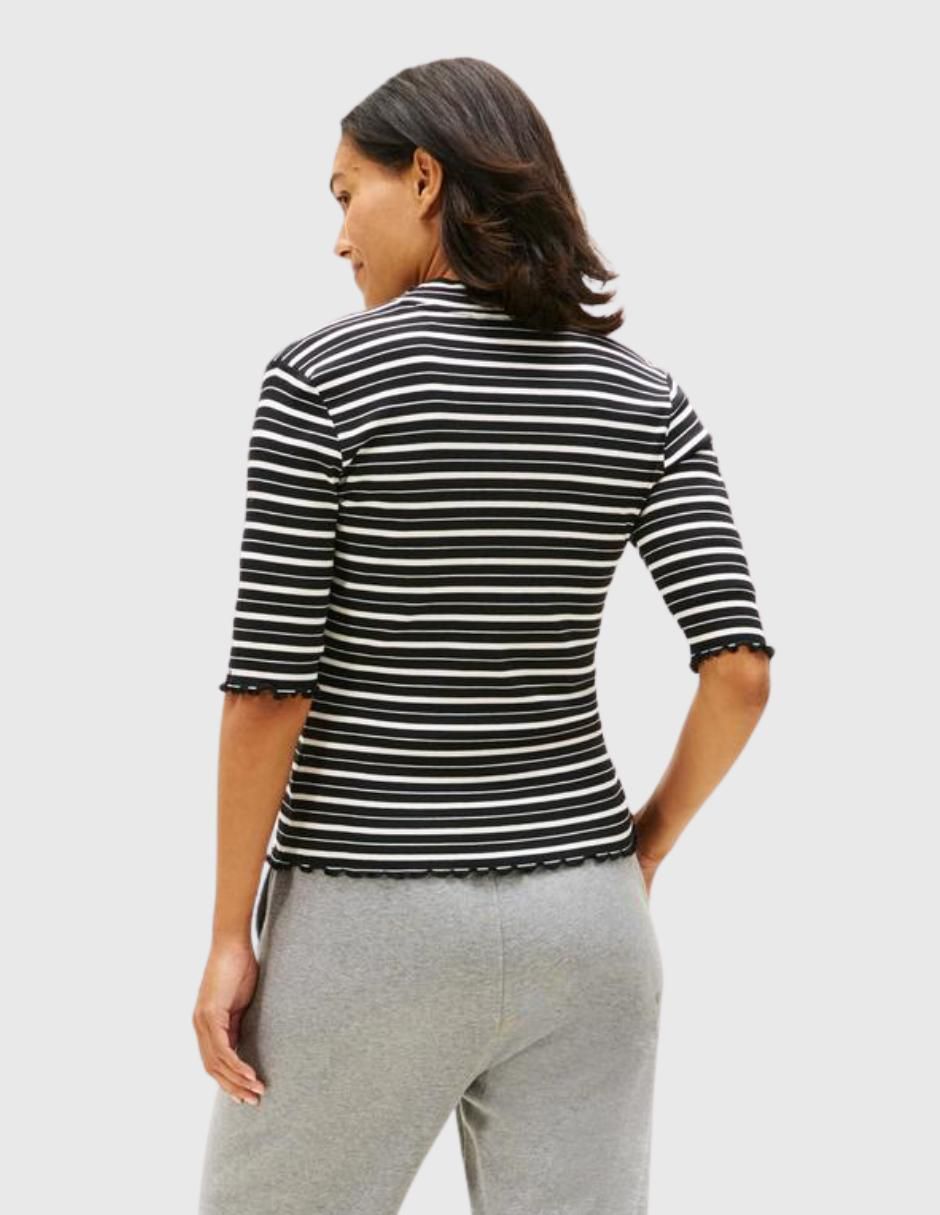 Playera manga al codo cuello redondo mujer 3