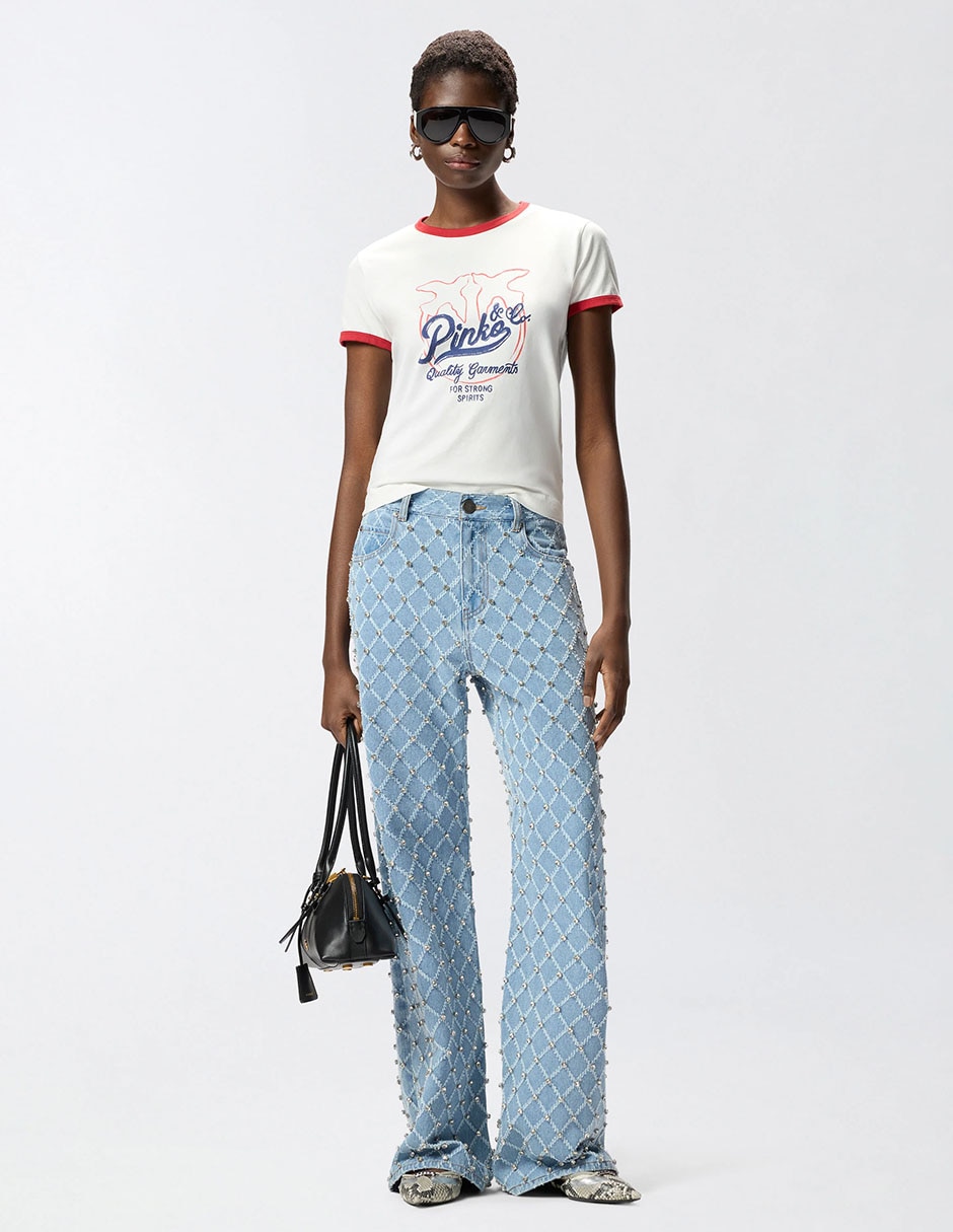 Playera manga corta Pinko cuello redondo para mujer