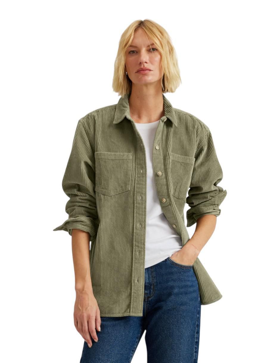 Sobrecamisa de pana manga larga para mujer 1