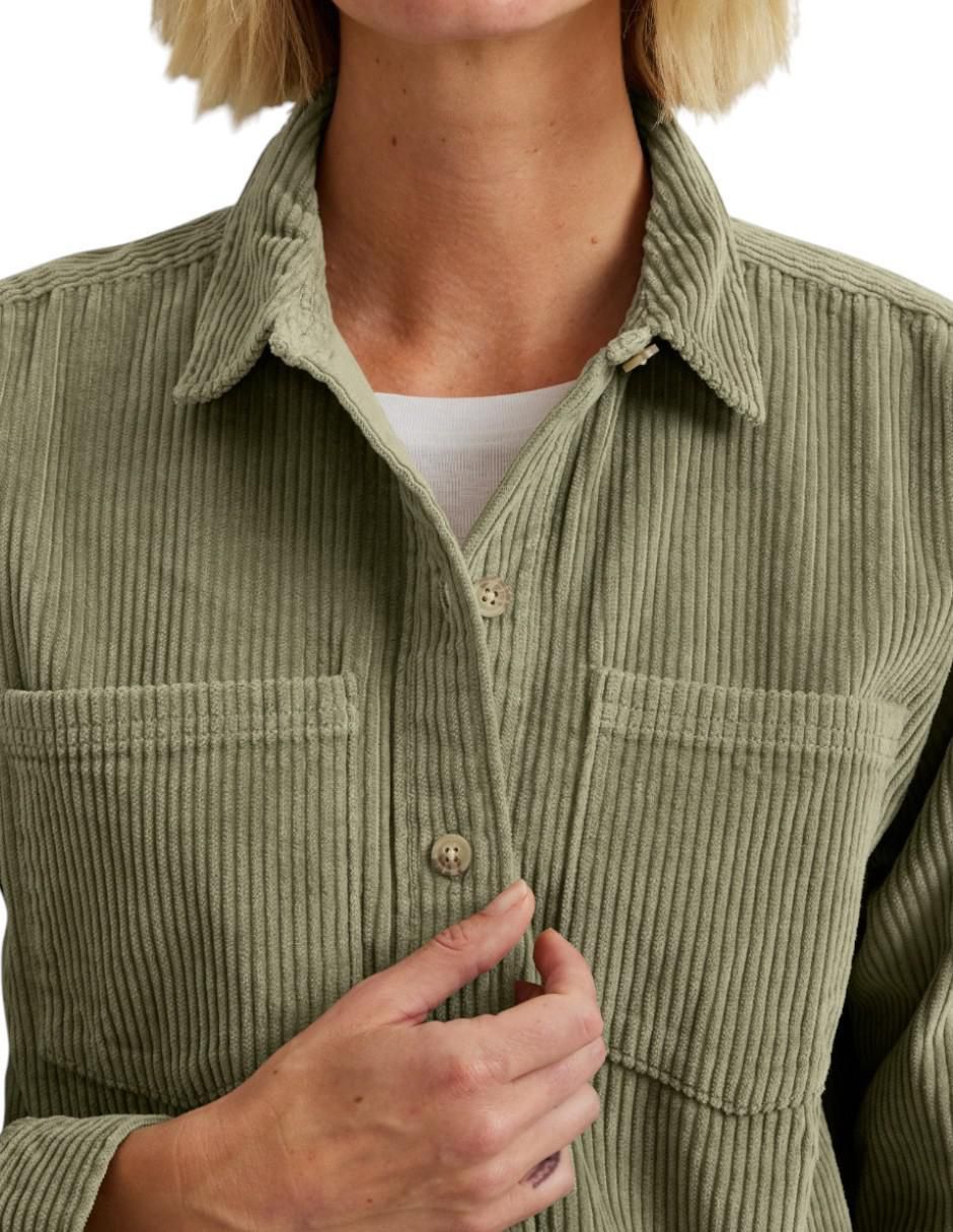 Sobrecamisa de pana manga larga para mujer 2