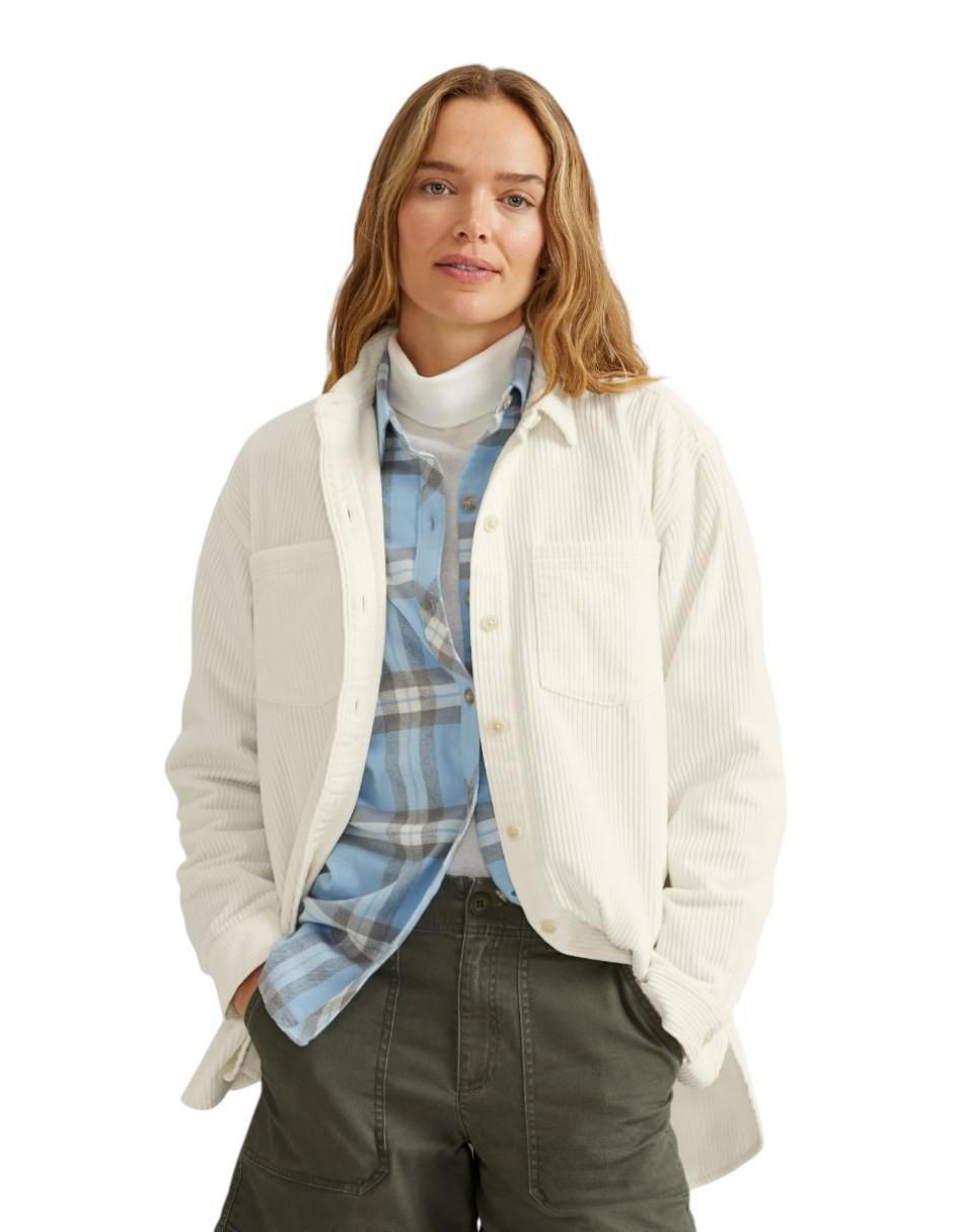 Sobrecamisa de pana manga larga para mujer