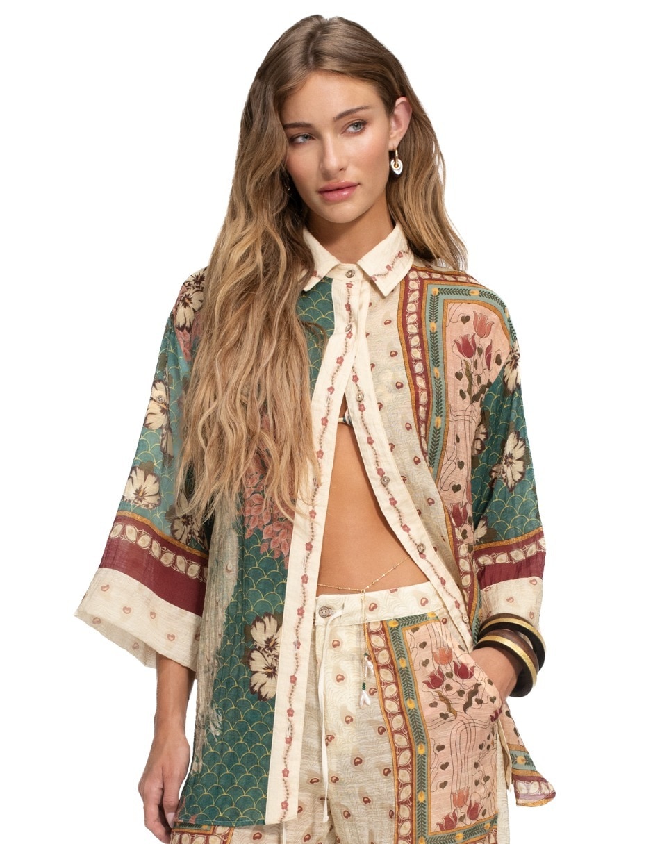 Blusa manga larga para mujer