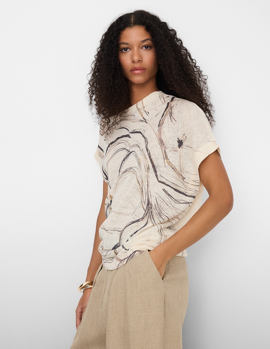Blusa Adolfo Dominguez manga corta para mujer