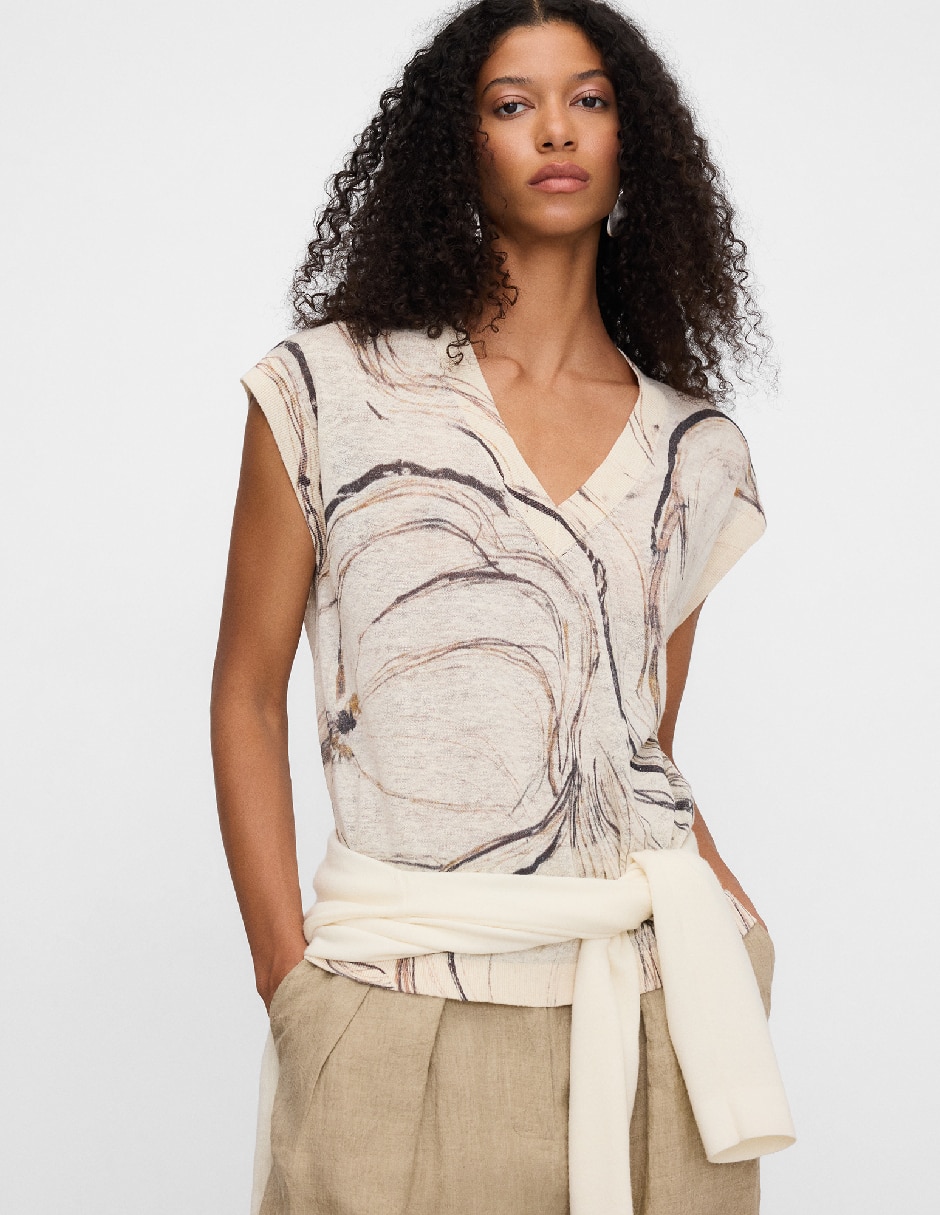 Blusa Adolfo Dominguez manga corta para mujer