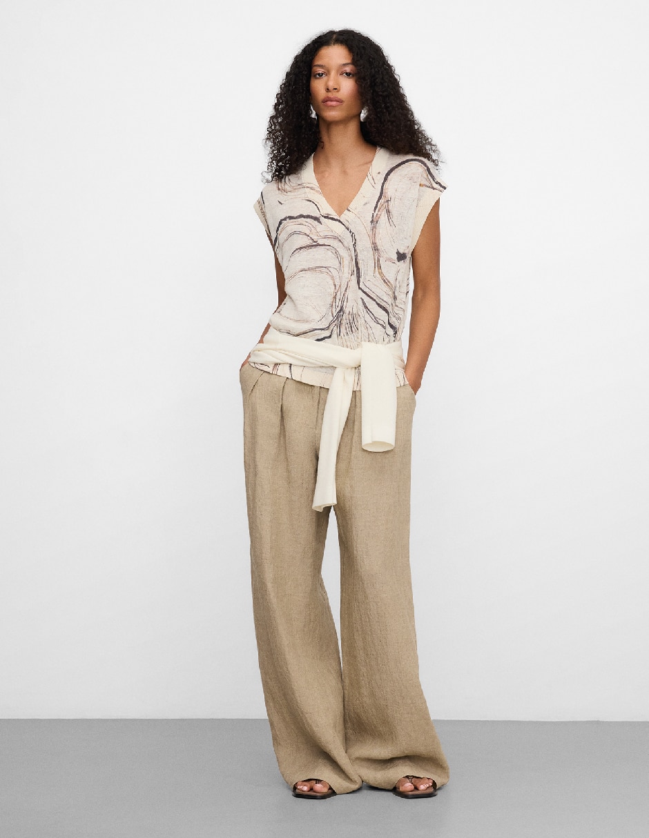 Blusa Adolfo Dominguez manga corta para mujer