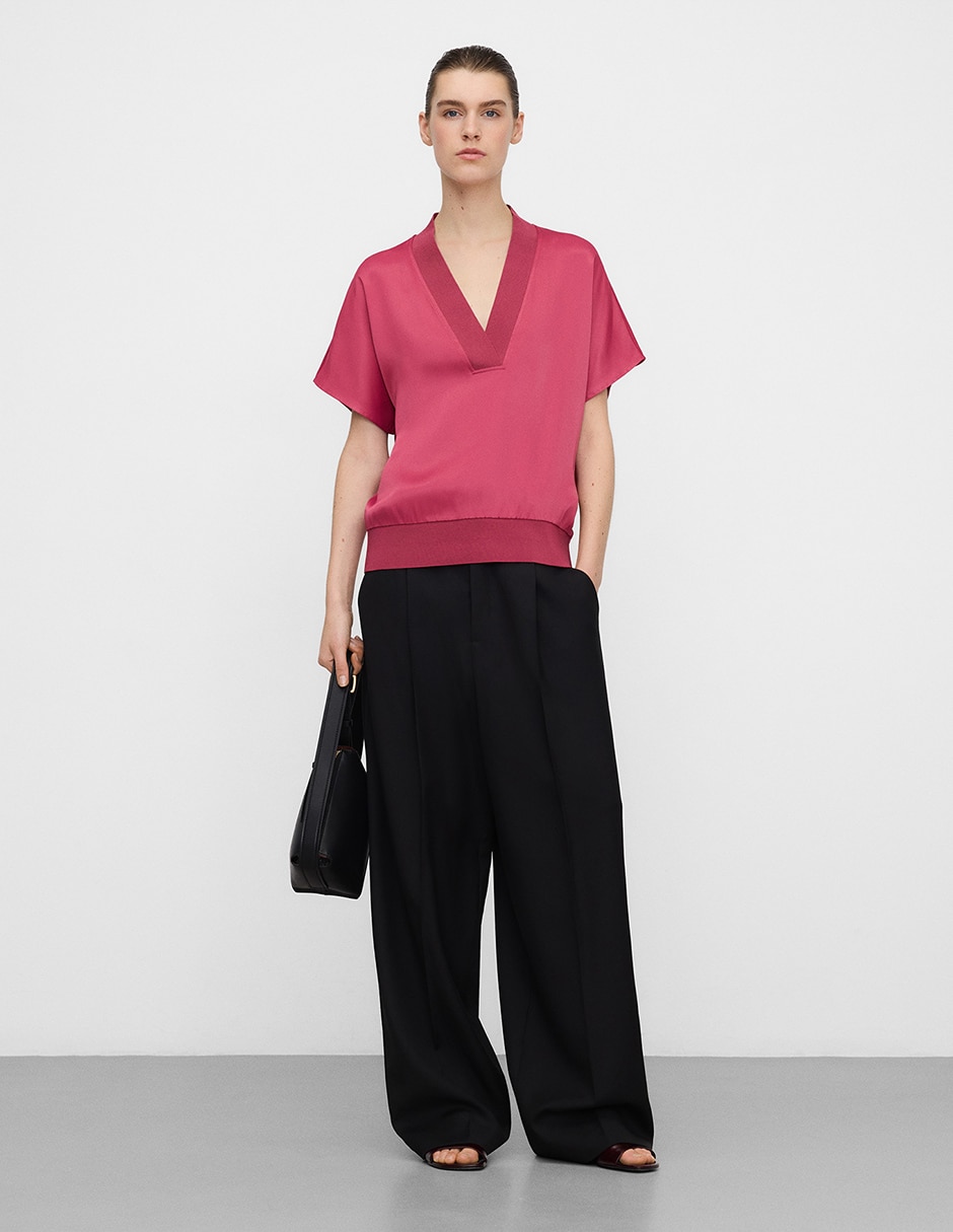 Blusa Adolfo Dominguez manga corta para mujer