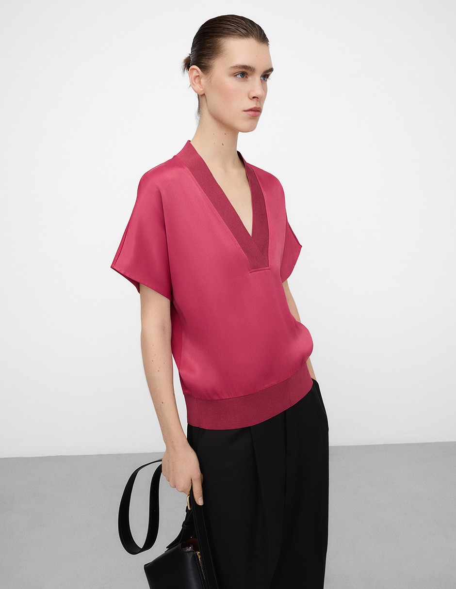 Blusa Adolfo Dominguez manga corta para mujer