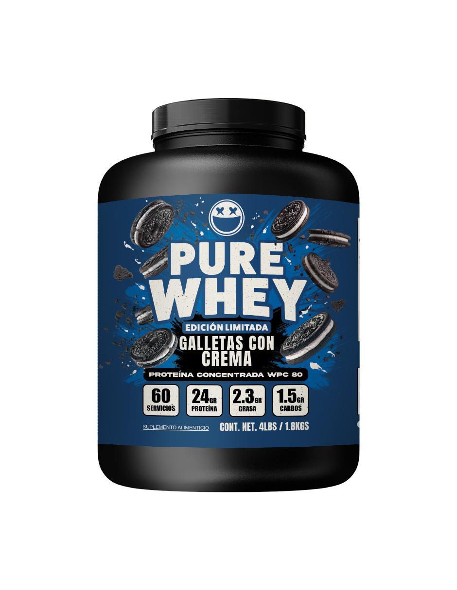 Pure whey galleta con crema smile labz 'con' proteína de suero de leche 'sabor' cookies & cream 'de' 1.8 kg Pure whey galleta con crema smile labz 'con' proteína de suero de leche 'sabor' cookies & cream 'de' 1.8 kg