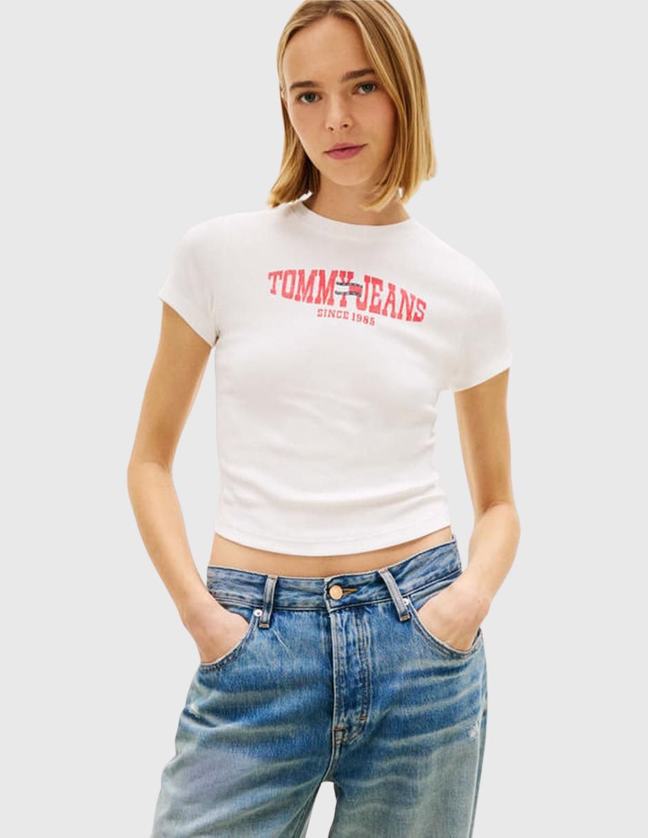 Playera manga corta cuello redondo para mujer