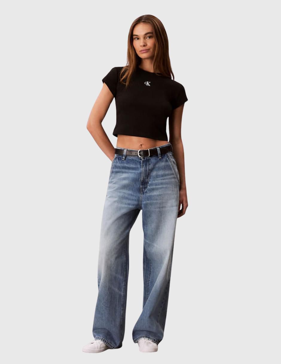 Playera manga corta Ck cuello redondo para mujer