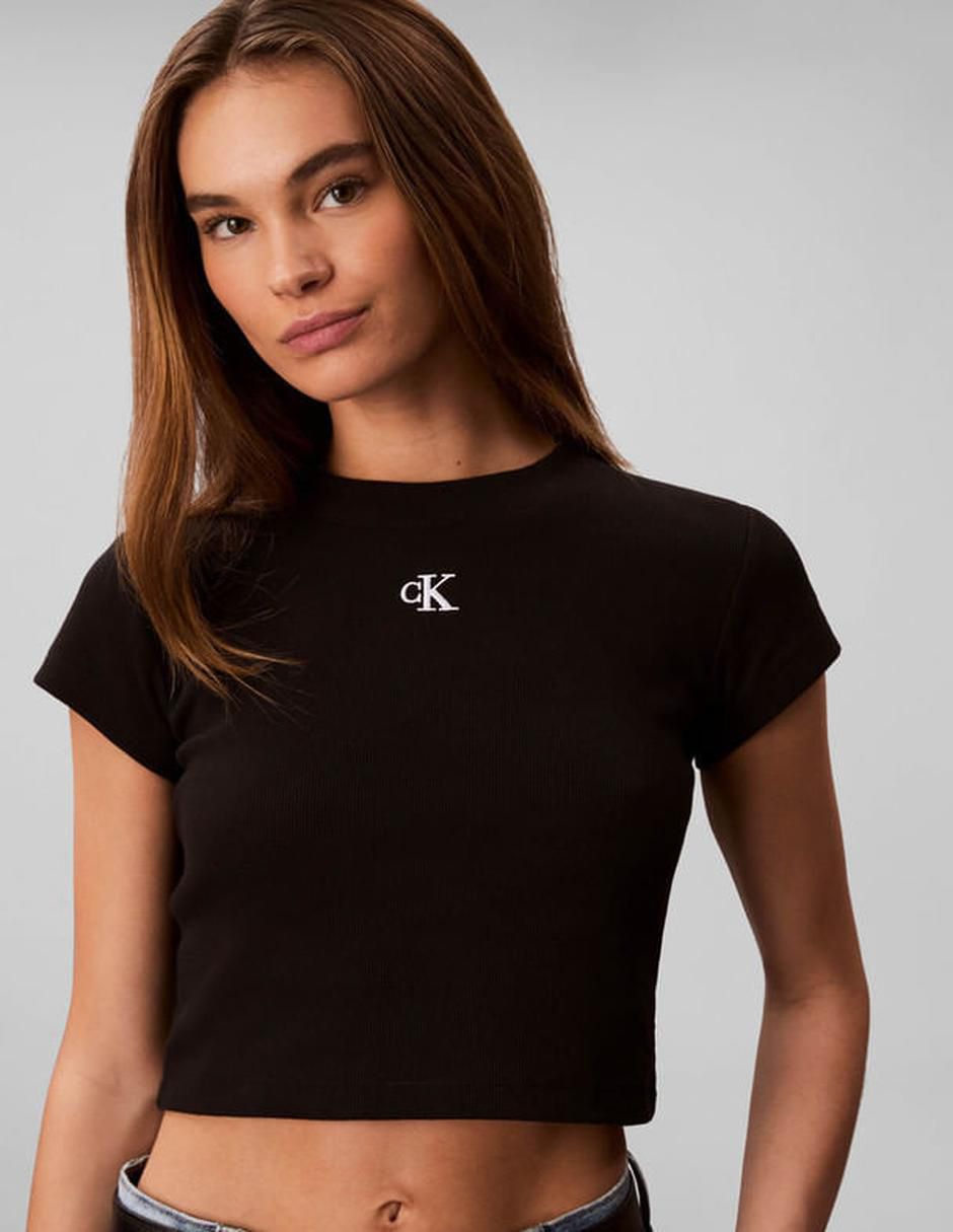 Playera manga corta Ck cuello redondo para mujer