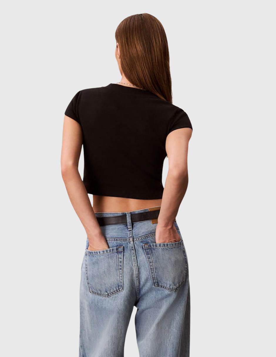 Playera manga corta Ck cuello redondo para mujer