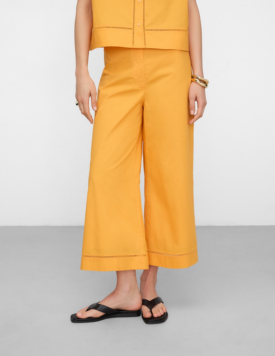 Pantalón coulotte regular para mujer