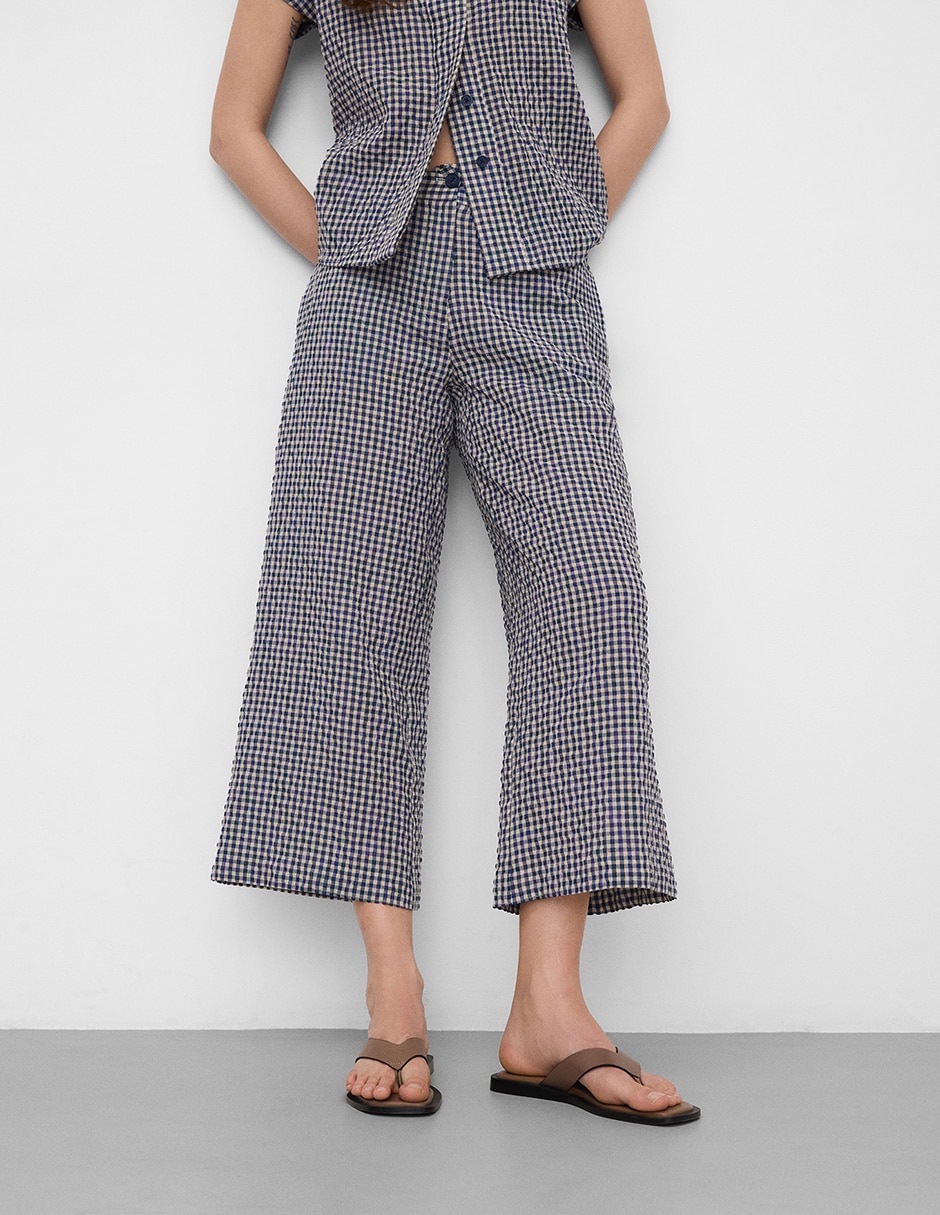 Pantalón coulotte regular para mujer