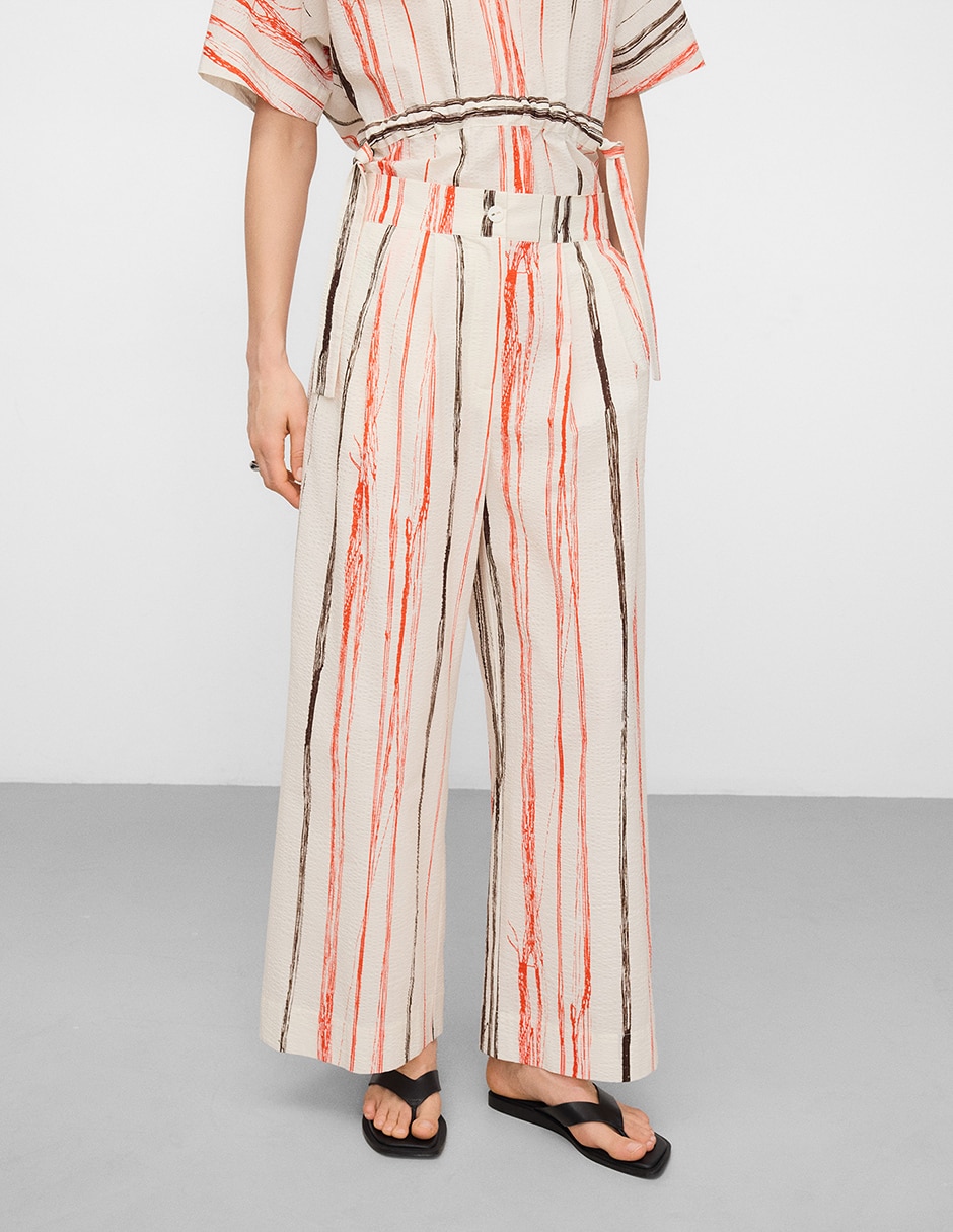 Pantalón coulotte regular para mujer