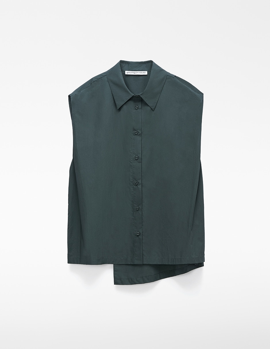 Camisa de algodón manga corta para mujer