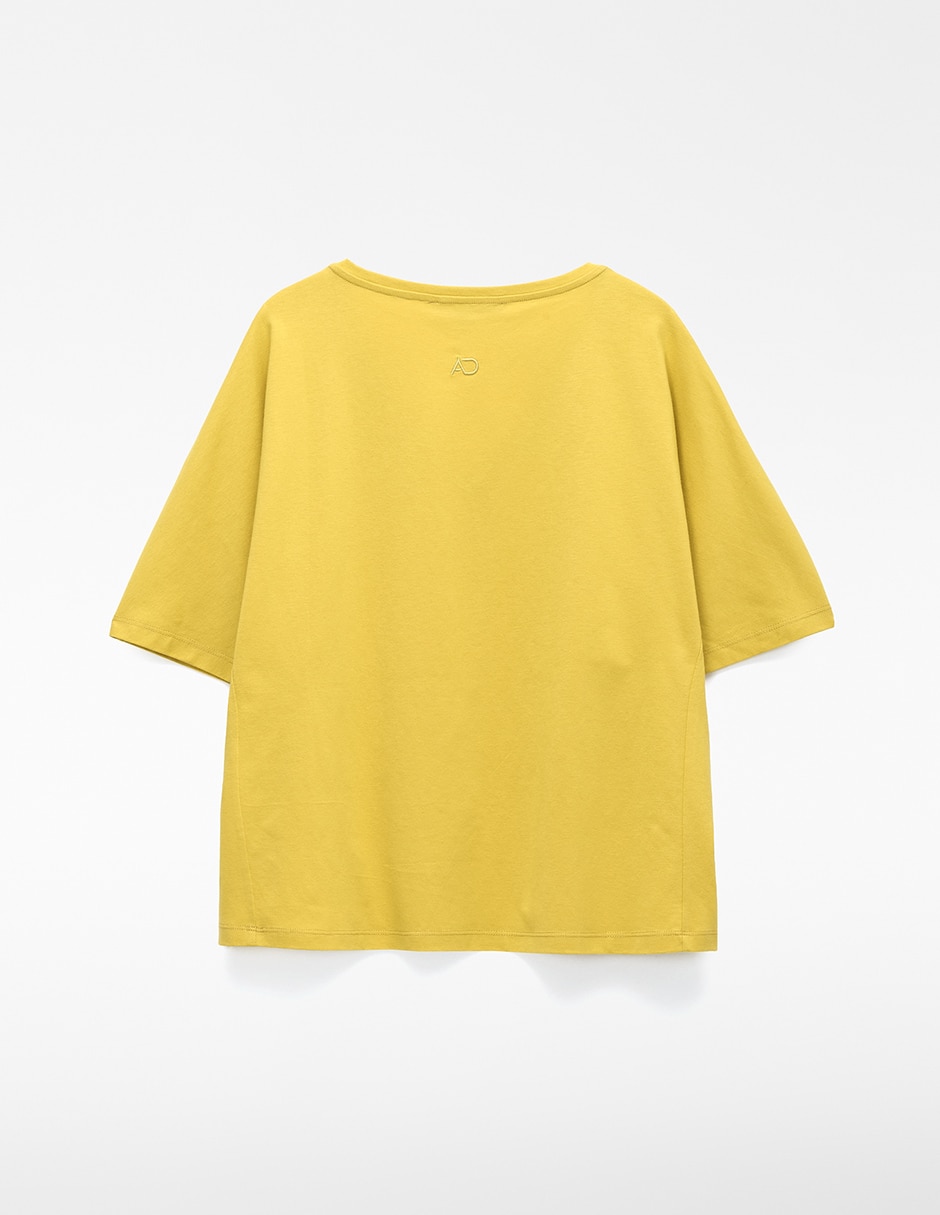 Playera manga al codo Adolfo Dominguez cuello v para mujer