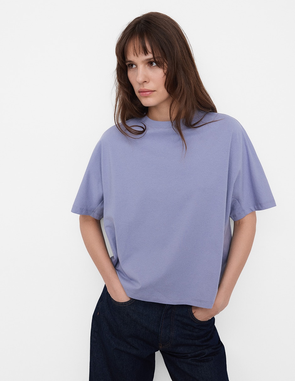 Playera manga al codo cuello redondo para mujer Playera manga al codo cuello redondo para mujer