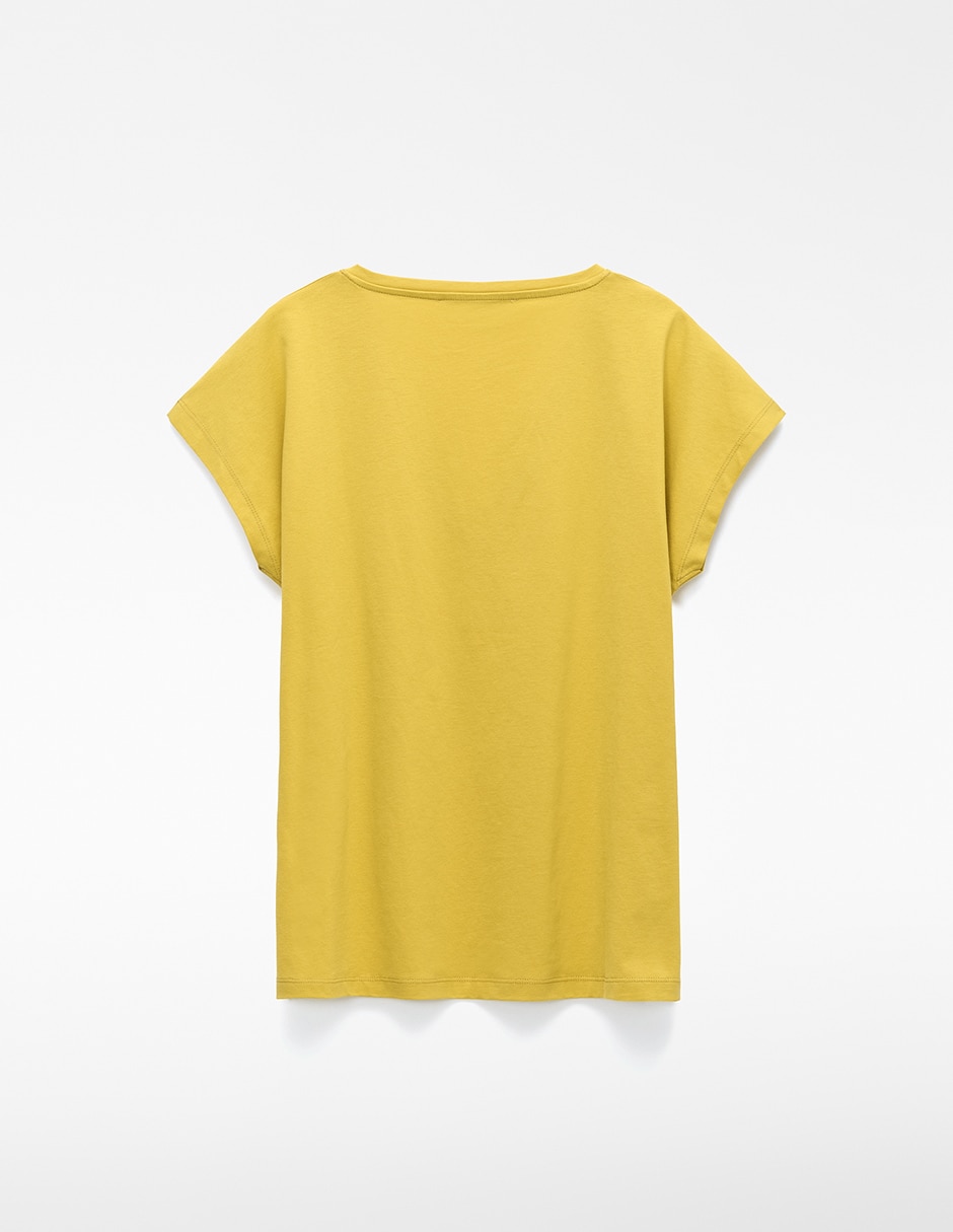 Playera manga corta Adolfo Dominguez cuello v para mujer