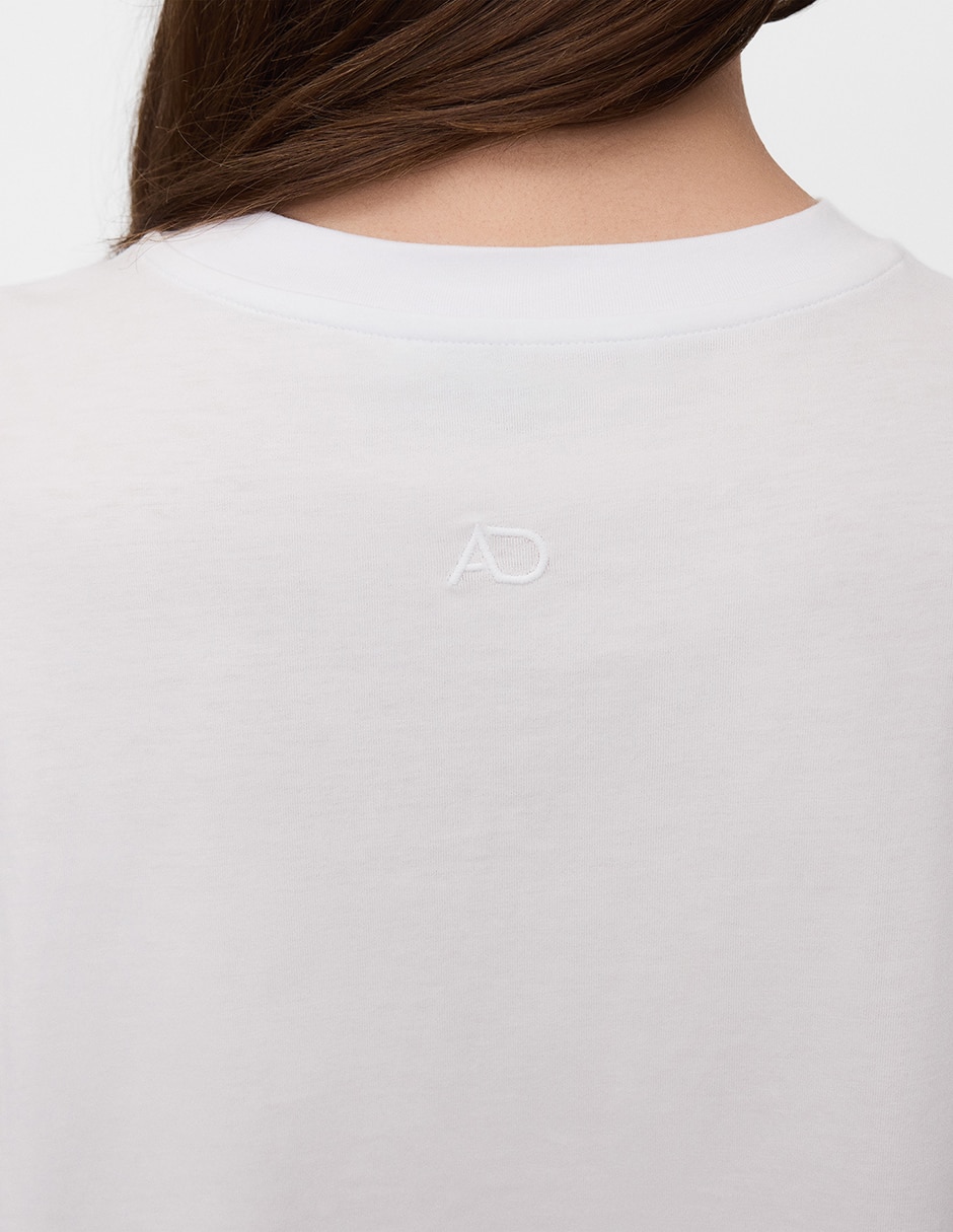 Playera manga al codo Adolfo Dominguez cuello redondo para mujer