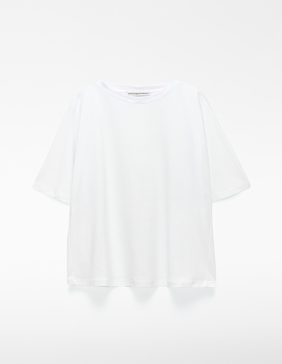 Playera manga al codo Adolfo Dominguez cuello redondo para mujer
