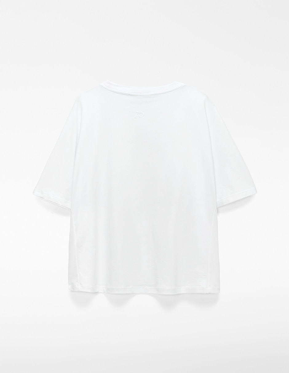 Playera manga al codo Adolfo Dominguez cuello redondo para mujer