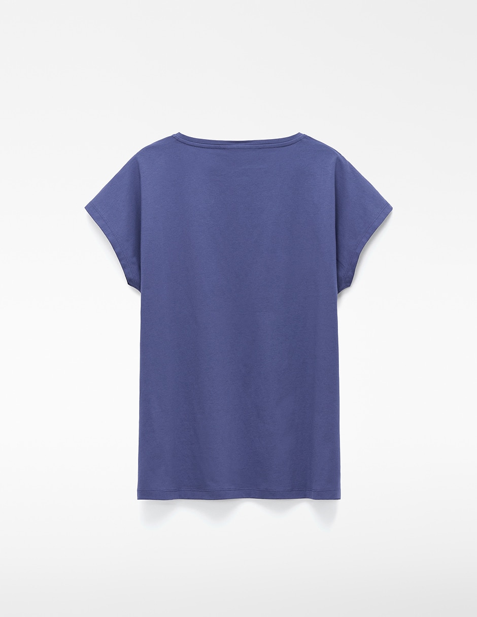 Playera manga corta Adolfo Dominguez cuello v para mujer