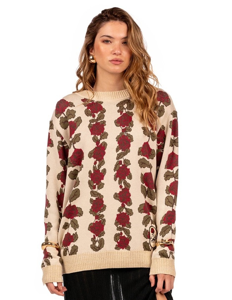 Suéter cuello redondo para mujer