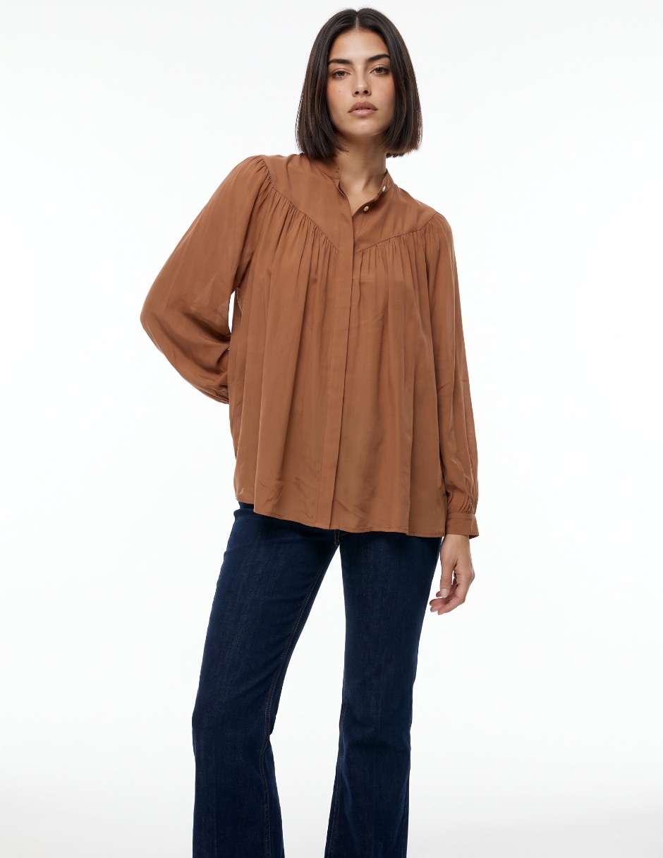 Blusa manga larga para mujer